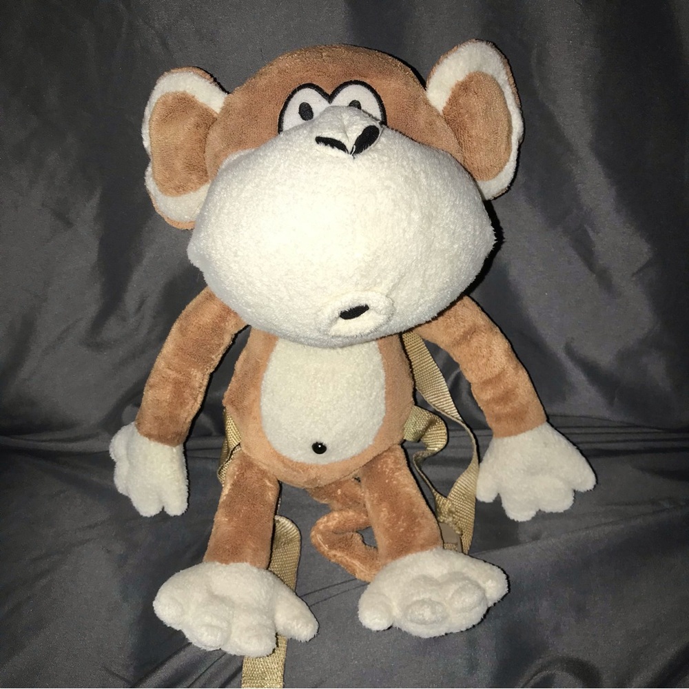 Bobby jack plush backpack monkey Y2k